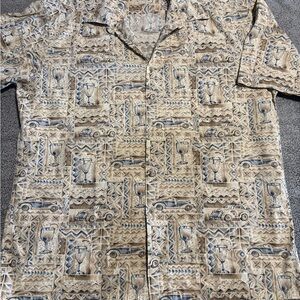 Campia Large Hawaiin vacation Shirt Cars printed button front